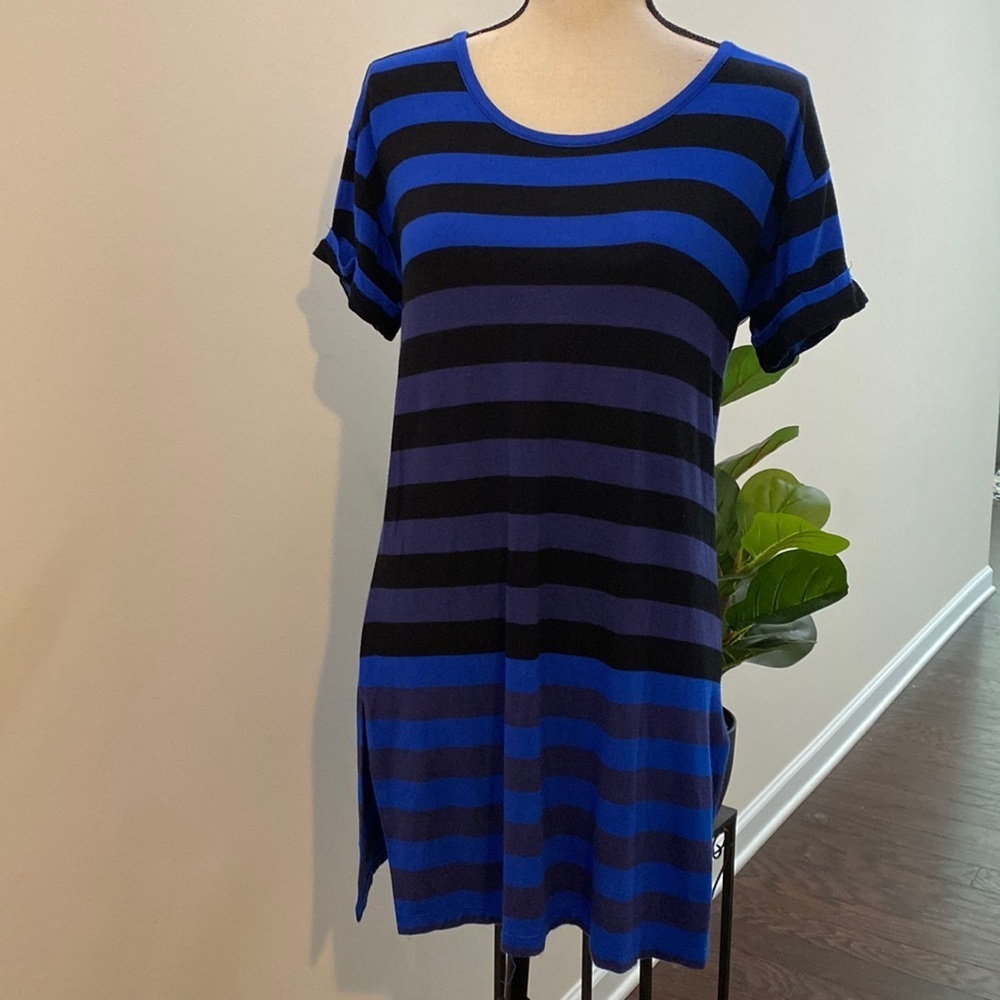 Blue Saks Fifth Avenue Striped Mini Dress Sz SP